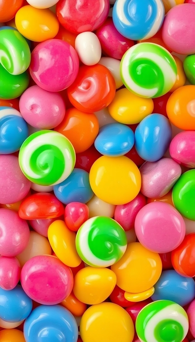 HD iPhone AI Mixed Candies Close Up Dynamic Background Copyright-Free Stock Photo